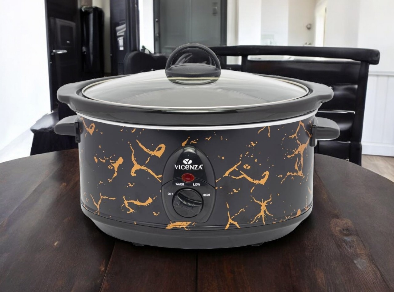 VSC03MB Hitam Penanak Perlahan Slow Cooker 3.5 L Motif Marmer